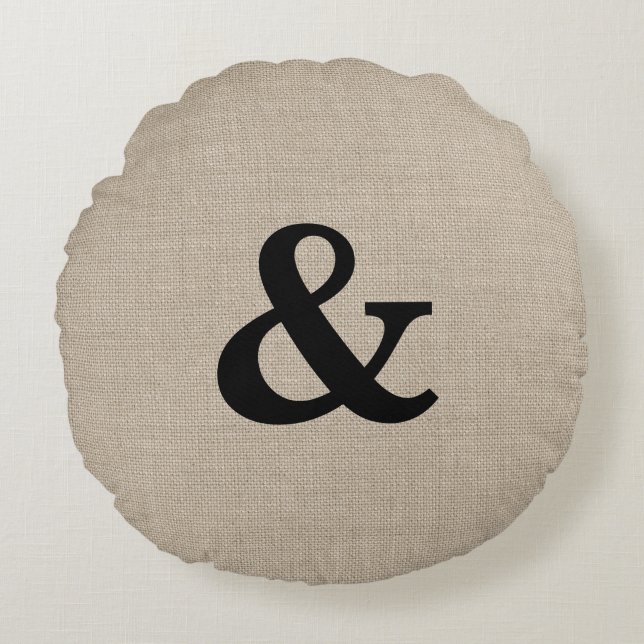 Cojín decorativo redondo de Black Ampersand (Anverso)