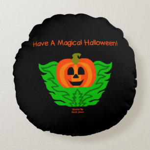 Cojín decorativo redondo de calabaza mágica de Hal
