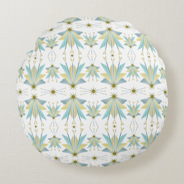 Cojín decorativo redondo de estrellas de hadas (Anverso)