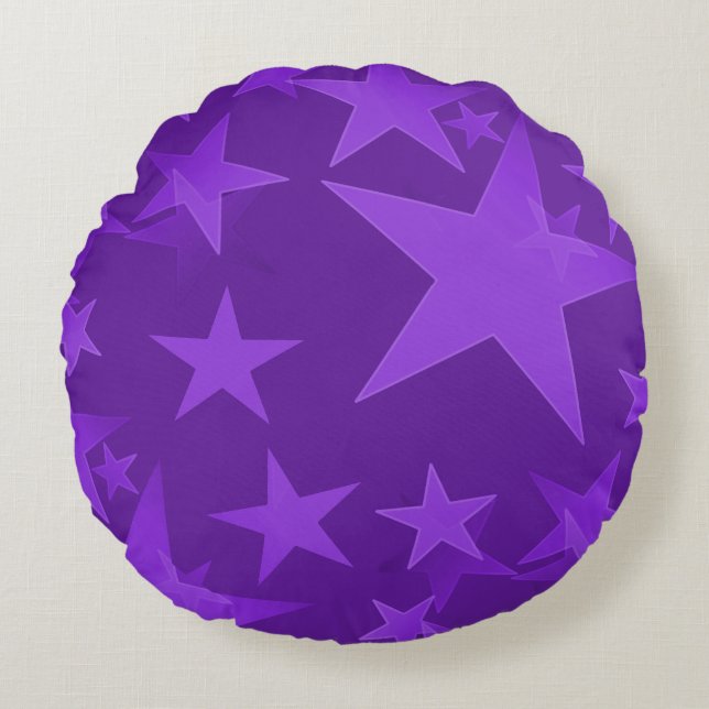 Cojín decorativo redondo de Estrellas Profundas Mo (Anverso)