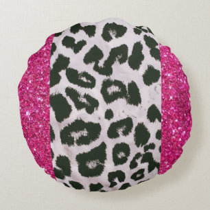 Cojín decorativo redondo de impresión de leopardo