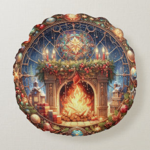 Cojín decorativo redondo de la chimenea