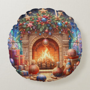 Cojín decorativo redondo de la chimenea
