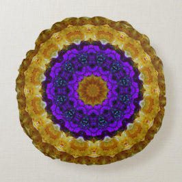 Cojín decorativo redondo de la mandala floral del