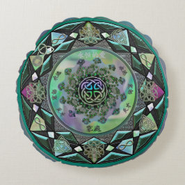 Cojín decorativo redondo de la mandala mística