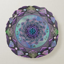 Cojín decorativo redondo de la mandala mística