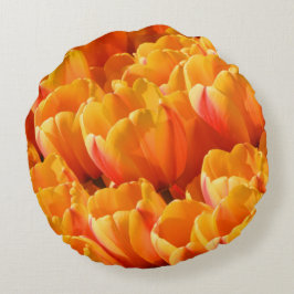 Cojín decorativo redondo de los tulipanes