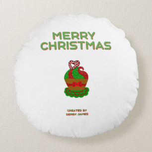 Cojín decorativo redondo de pasteles navidades