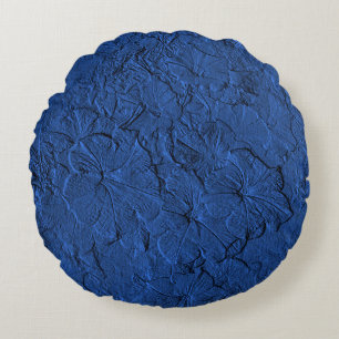 Cojín decorativo redondo de Petunias azules esculp