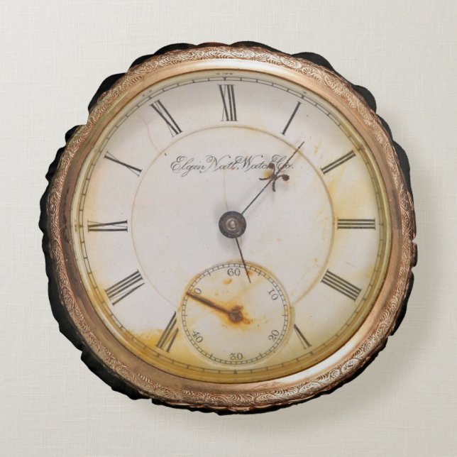Cojín decorativo redondo de Pocket Watch (Anverso)