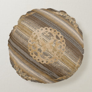 Cojín decorativo redondo de poliéster cepillado po