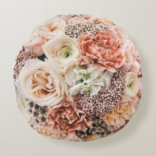 Cojín decorativo redondo de poliéster cepillado po