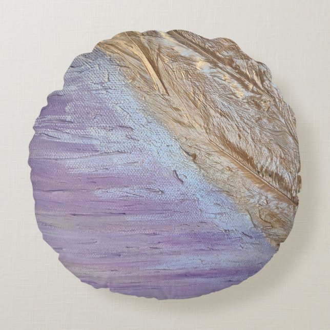 Cojín decorativo redondo de poliéster cepillado po (Anverso)