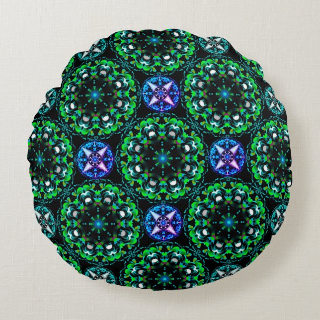 Cojín decorativo redondo de poliéster cepillado po (Anverso)