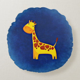 Cojín decorativo redondo de poliéster de jirafa ma