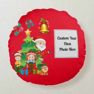 Cojín decorativo redondo de regalo para navidades