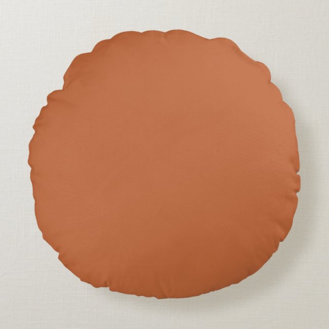 Cojín decorativo redondo de Siena quemada - Ronda  (Anverso)
