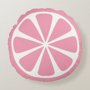 Cojín decorativo redondo de verano de rebanada ros