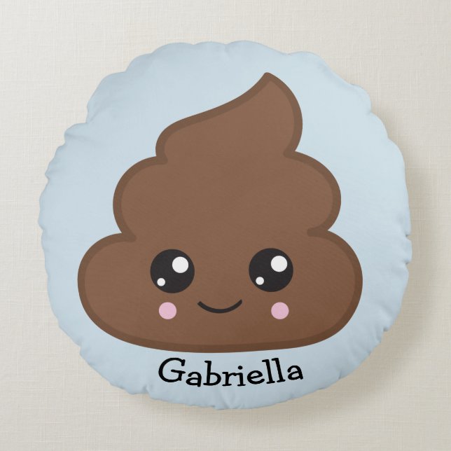 Cojín decorativo redondo decorativo de la emoji (Anverso)