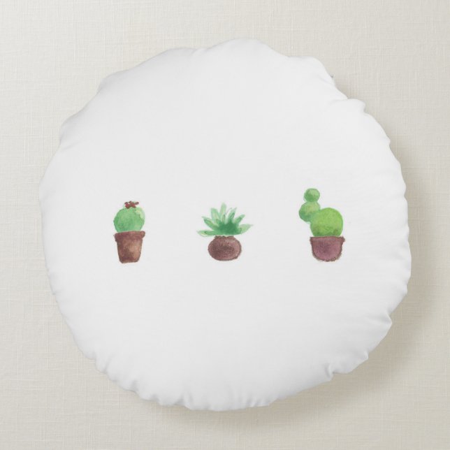 Cojín decorativo redondo del diseño del cactus (Reverso)