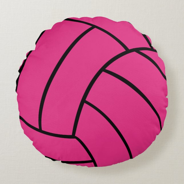 Cojín decorativo redondo del voleibol rosado (Anverso)