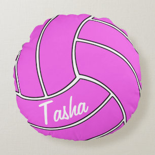Cojín decorativo redondo del voleibol rosado