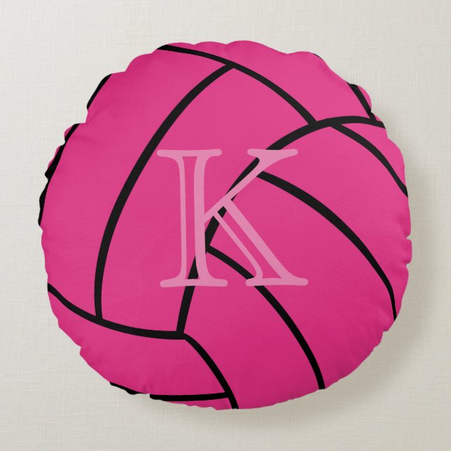 Cojín decorativo redondo del voleibol rosado del (Anverso)