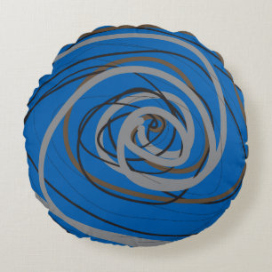 COJÍN DECORATIVO redondo ESPIRAL AZUL
