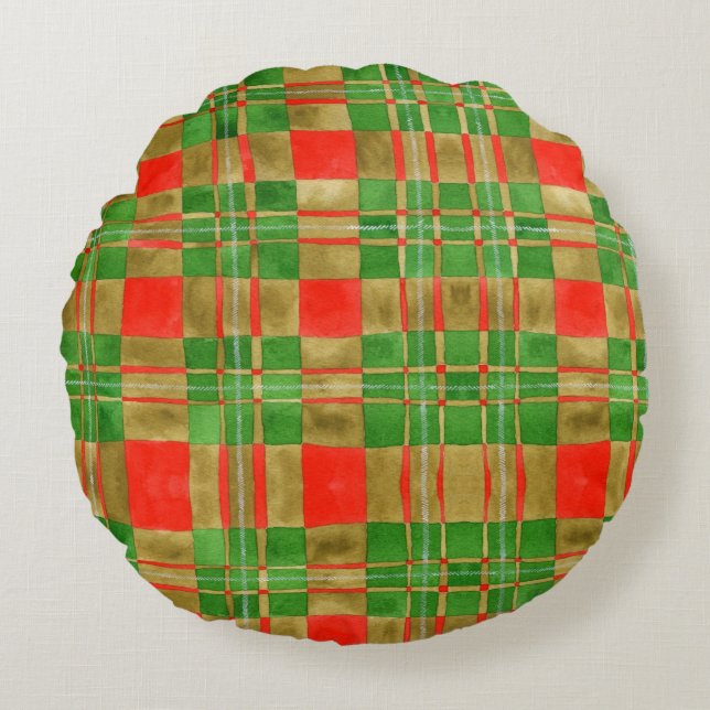 COJÍN DECORATIVO redondo MAC GREGOR TARTAN (Anverso)