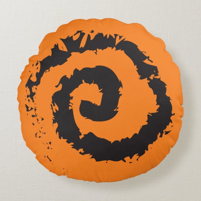 COJÍN DECORATIVO redondo NARANJA BRILLANTE (Anverso)