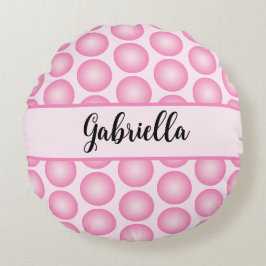 Cojín decorativo redondo personalizado de puntos r
