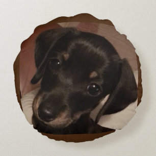 Cojín decorativo redondo polivinílico cepillado