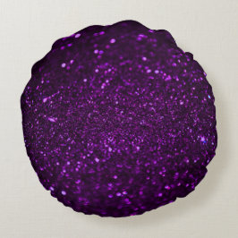 Cojín decorativo redondo Purpurina morado oscuro