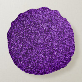 Cojín decorativo redondo Purpurina Purple Faux
