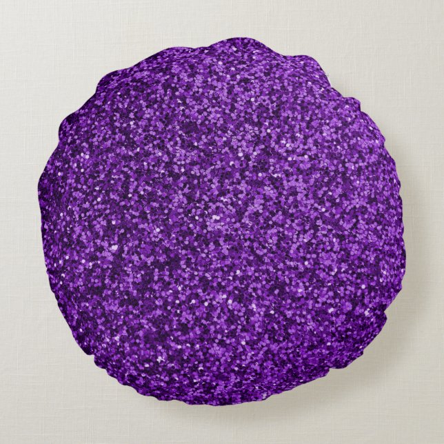 Cojín decorativo redondo Purpurina Purple Faux (Reverso)