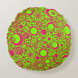 Cojín decorativo redondo redondeado rosado-verde