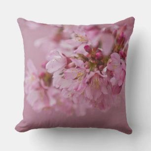 Cojín Decorativo Reflejos Rojizos Pálidos de Flor de Cerezo Sakura