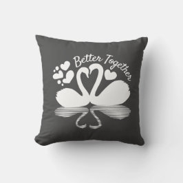 Cojín Decorativo Reflexión de la silueta de cisne en el agua