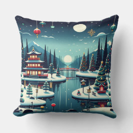 Cojín Decorativo Reflexiones de la Yuletide en el Este