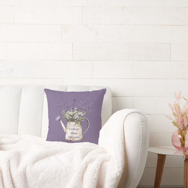 Cojín Decorativo Regadera de Corazón de Flores de Lavanda (Sofá)
