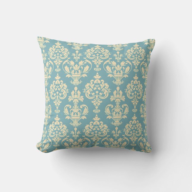 Cojín Decorativo Regal Blue Damask Princescore (Anverso)
