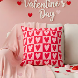 Cojín Decorativo Regalo clásico de corazones rojos de cereza para S