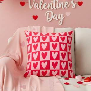 Cojín Decorativo Regalo clásico de corazones rojos de cereza para S