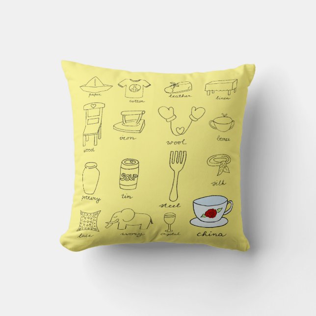Cojín Decorativo Regalo de 20 años Bodas para casa (Anverso)