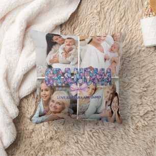 Cojín Decorativo Regalo de abuela recuerdo de foto personalizada li