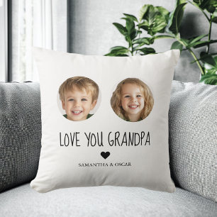 Cojín Decorativo Regalo de abuelo personalizado Cara de nieto per