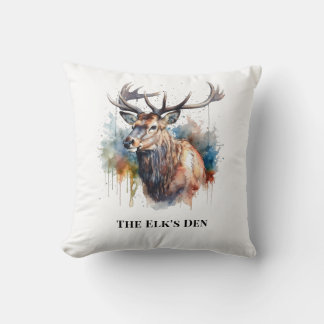 Cojín Decorativo Regalo de acento de cabaña de alce personalizado