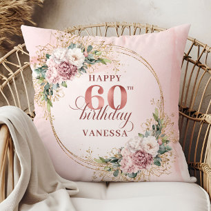 Cojín Decorativo Regalo de acuarela de rosa polvorienta dulce para