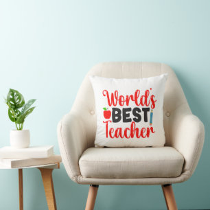 Cojín Decorativo Regalo de Agradecimiento Mejor Profesor del Mundo