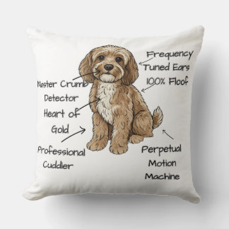 Cojín Decorativo Regalo de Anatomía Adorable de un Perro Cockapoo p